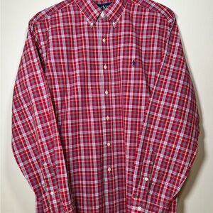 Ralph Lauren Red Plaid Button-Down Shirt Size XL